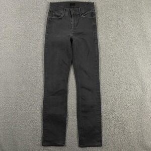 Mother Mid Rise Dazzler Straight Ankle Jeans Womens 23 Black‎ Stretch Made USA